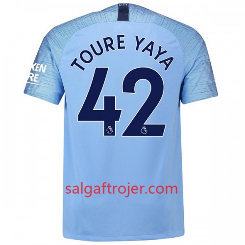 Manchester City Fodboldtrøjer Toure Yaya 42 Hjemmebanesæt 2018/19 Kort ærmer Manchester City Fodboldtrøjer Toure Yaya 42 Hjemmebanesæt 2018/19 Kort ærmer